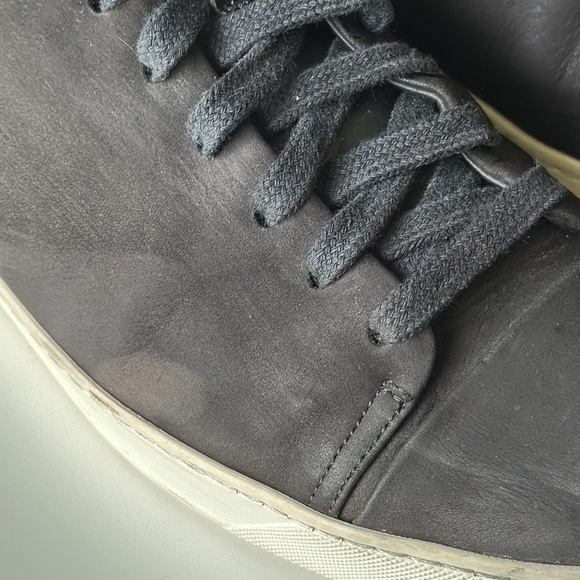 John Elliott Calfskin Leather High Top Sneakers - Picture 13 of 14